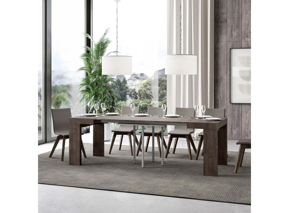 Rozkládací stůl na 246 cm z dřevěných mikročástic vyrobených v Itálii - strom Viadurini