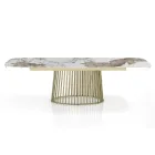 Rozkládací stůl na 260 cm v keramickém, mramorovém a kovovém provedení - Veneto Viadurini