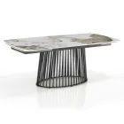 Rozkládací stůl na 260 cm v keramickém, mramorovém a kovovém provedení - Veneto Viadurini