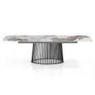 Rozkládací stůl na 260 cm v keramickém, mramorovém a kovovém provedení - Veneto Viadurini