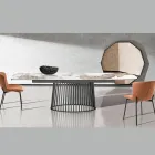 Rozkládací stůl na 260 cm v keramickém, mramorovém a kovovém provedení - Veneto Viadurini