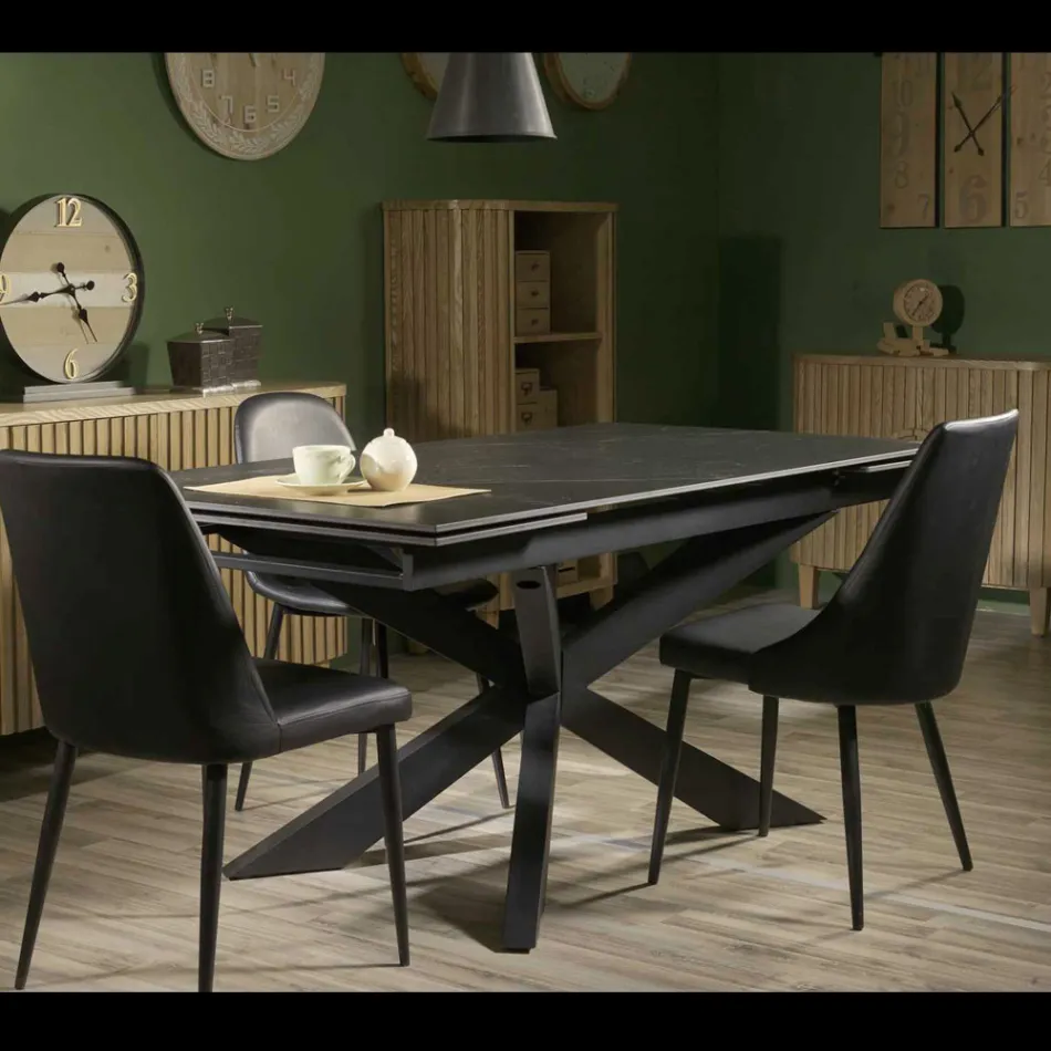 Rozkládací stůl 260 cm z kovu a syntetického kamene - Underwater Viadurini