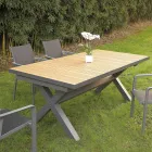 Rozkládací stůl 263 cm z hliníku a masivního teaku - Lilia Viadurini