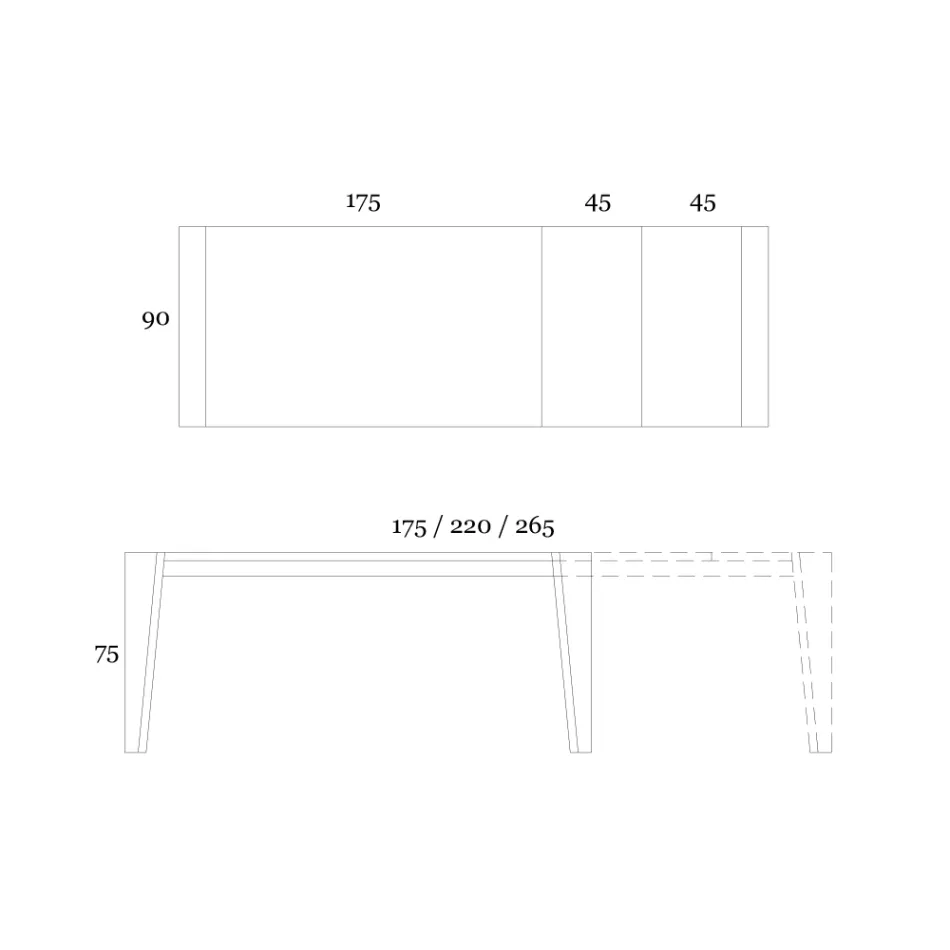 Rozkládací stůl na 265 cm z ořechového dřeva Canaletto Made in Italy - Orchidea Viadurini