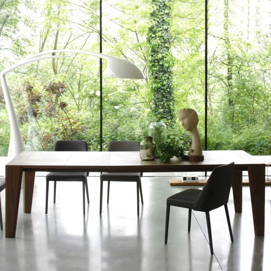 Rozkládací stůl na 265 cm z ořechového dřeva Canaletto Made in Italy - Orchidea Viadurini