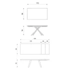 Rozkládací stůl na 270 cm s HPL deskou a hliníkovou základnou - Hledat Viadurini