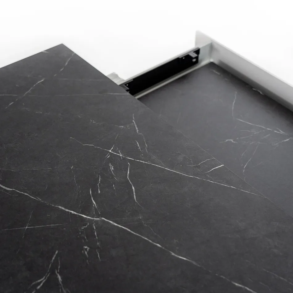 Rozkládací stůl na 270 cm s HPL deskou a hliníkovou podnoží - Villongo Viadurini