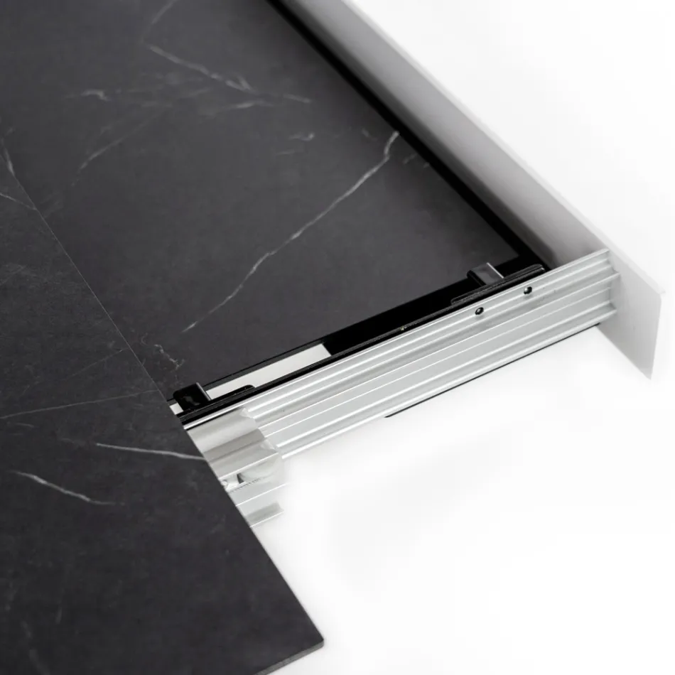 Rozkládací stůl na 270 cm s HPL deskou a hliníkovou podnoží - Villongo Viadurini