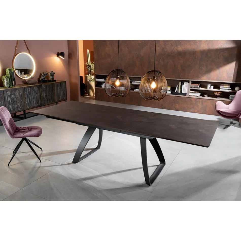 Rozkládací stůl na 270 cm s HPL deskou a hliníkovou podnoží - Villongo Viadurini