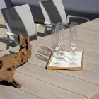 Rozkládací stůl do 276 cm s hliníkovým efektem dřeva - Ovara Viadurini