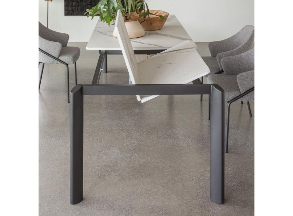 Rozkládací stůl na 298 cm z keramiky a kovu Made in Italy - Tulipán Viadurini