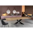 Rozkládací stůl na 300 cm s kovovou základnou a dubovou deskou - Navy Viadurini