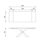 Rozkládací stůl na 300 cm s kovovou základnou a dubovou deskou - Navy Viadurini