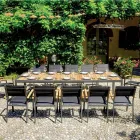 Rozkládací stůl na 300 cm s posuvnými nohami z hliníku a teaku - Felix Viadurini