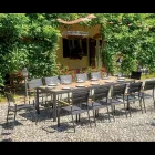 Rozkládací stůl na 300 cm s posuvnými nohami z hliníku a teaku - Felix Viadurini