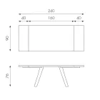 Rozkládací stůl na 300 cm z dubové dýhy a hliníkové základny - Travis Viadurini