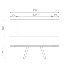 Rozkládací stůl na 300 cm z dubové dýhy a hliníkové základny - Travis Viadurini