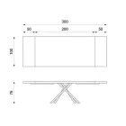 Rozkládací stůl na 300 cm v dubové dýze a černé kovové podnoži - Xino Viadurini