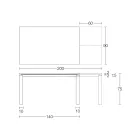 Rozkládací stůl 310 cm s laminátovou deskou a kovovou základnou - Spilla Viadurini