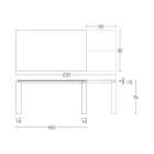 Rozkládací stůl 310 cm s laminátovou deskou a kovovou základnou - Spilla Viadurini