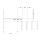 Rozkládací stůl 310 cm s laminátovou deskou a kovovou základnou - Spilla Viadurini