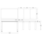 Rozkládací stůl 310 cm s laminátovou deskou a kovovou základnou - Spilla Viadurini