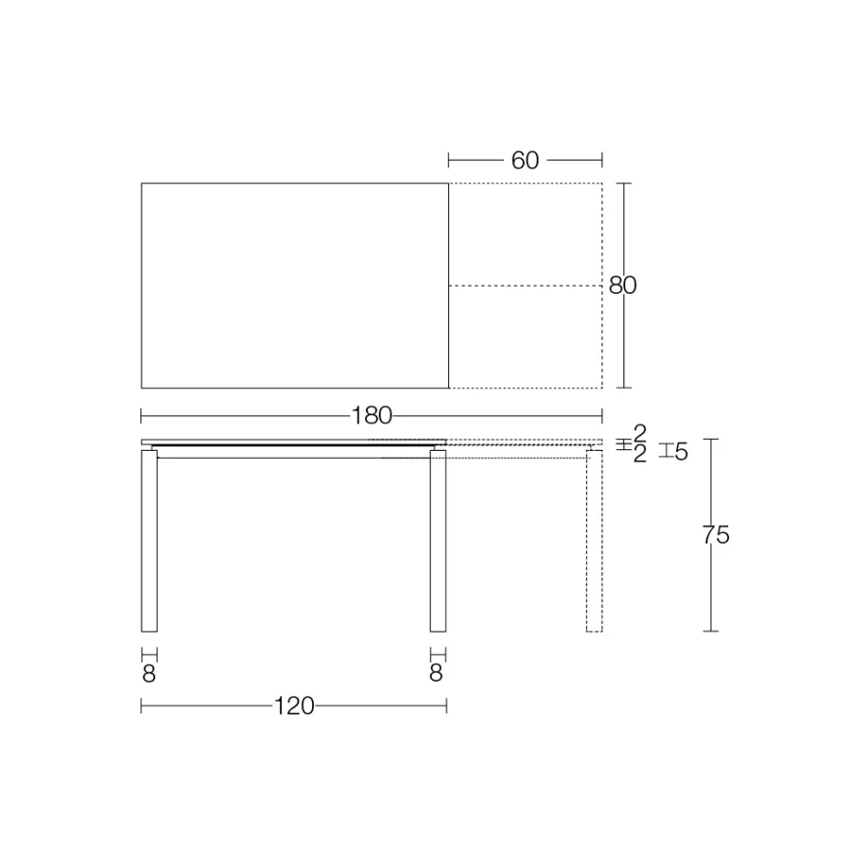 Rozkládací stůl 310 cm s laminátovou deskou a kovovou základnou - Spilla Viadurini