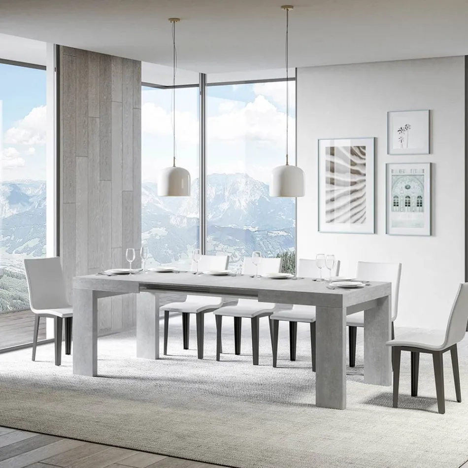 Rozkládací stůl na 440 cm z dřevěných mikročástic vyrobených v Itálii - strom Viadurini