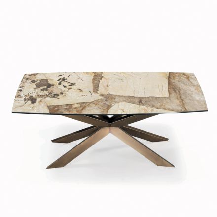 Rozkládací stůl ve tvaru sudu s integrovanými nástavci Made in Italy - Grotta Viadurini