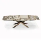 Rozkládací stůl ve tvaru sudu s integrovanými nástavci Made in Italy - Grotta Viadurini