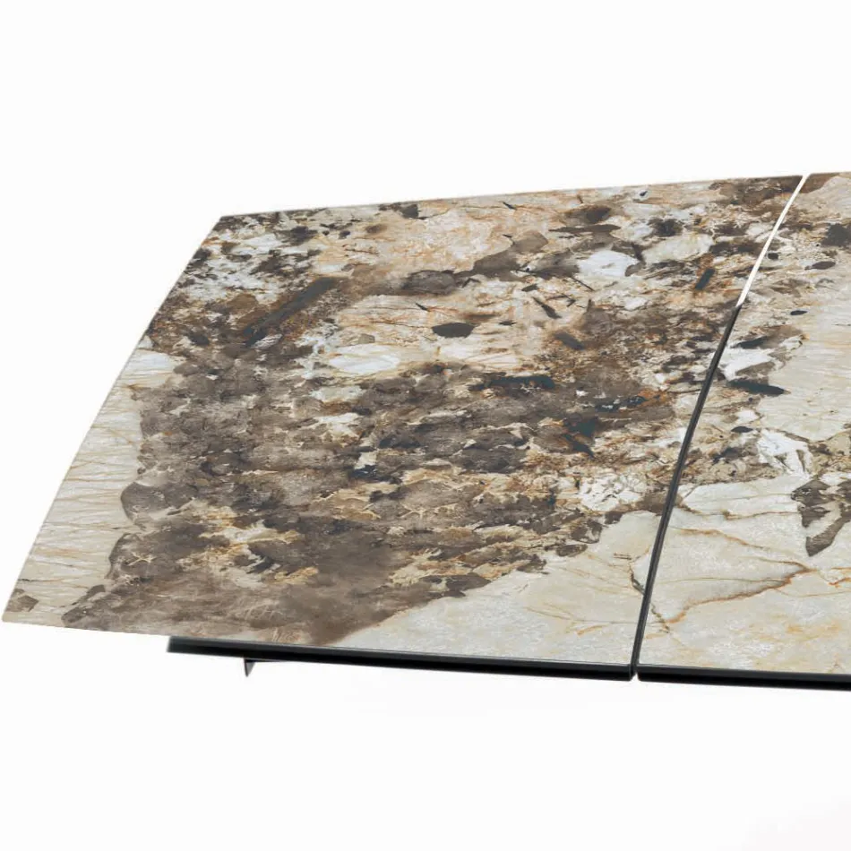 Rozkládací stůl ve tvaru sudu s integrovanými nástavci Made in Italy - Grotta Viadurini