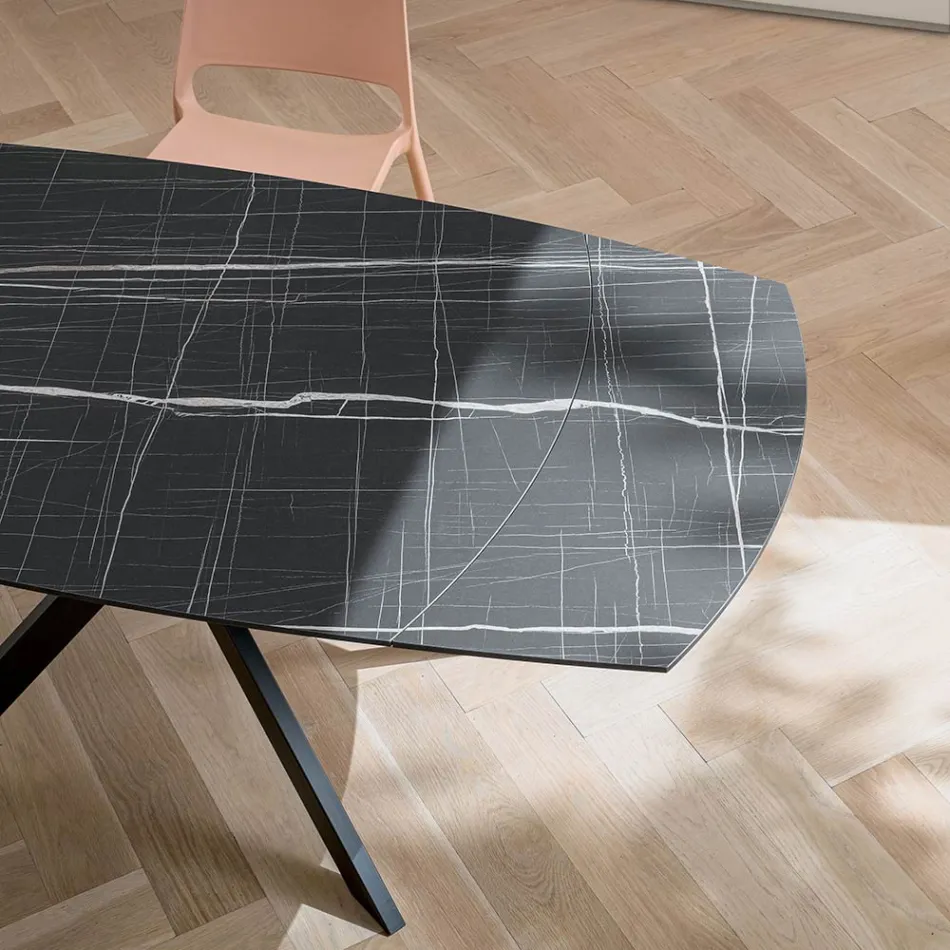 Rozkládací sudový stůl z vrstveného HPL s různými povrchovými úpravami - Incontro Viadurini