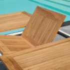 Rozkládací stůl Butterfly na 210 cm z hliníkové a teakové desky - Incanto Viadurini