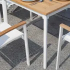 Rozkládací stůl Butterfly na 210 cm z hliníkové a teakové desky - Incanto Viadurini