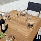 Rozkládací stůl Butterfly na 210 cm z hliníkové a teakové desky - Incanto Viadurini