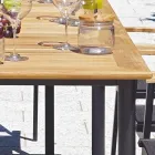 Rozkládací stůl Butterfly na 210 cm z hliníkové a teakové desky - Incanto Viadurini