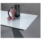 Rozkládací stůl s bočním nástavcem z mléčného skla - Aperol Viadurini