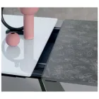 Rozkládací stůl s bočním nástavcem z mléčného skla - Aperol Viadurini