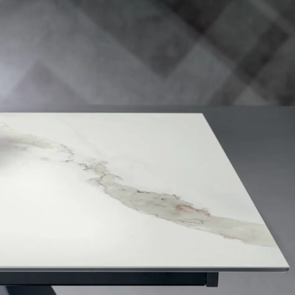 Rozkládací stůl s bočním nástavcem ze sklokeramiky - Aperol Viadurini