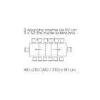 Rozkládací stůl se synchronizovaným centrálním otevíráním z laminátu - Settimmio Viadurini