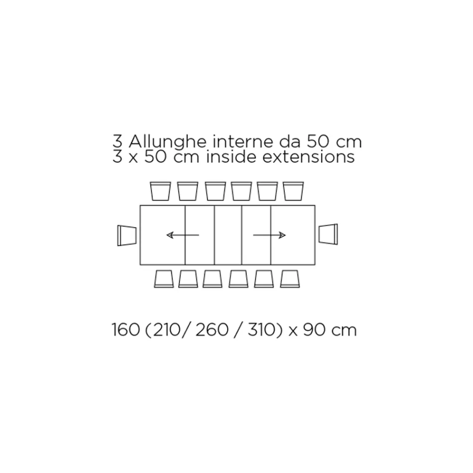 Rozkládací stůl se synchronizovaným centrálním otevíráním z laminátu - Settimmio Viadurini