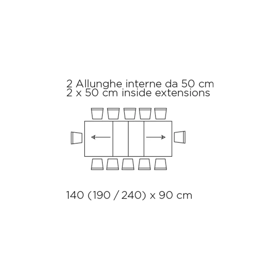 Rozkládací stůl se synchronizovaným centrálním otevíráním z laminátu - Settimmio Viadurini