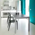 Rozkládací stůl s nohama z bukového dřeva, L130 / 210xP80cm, Denisio Viadurini