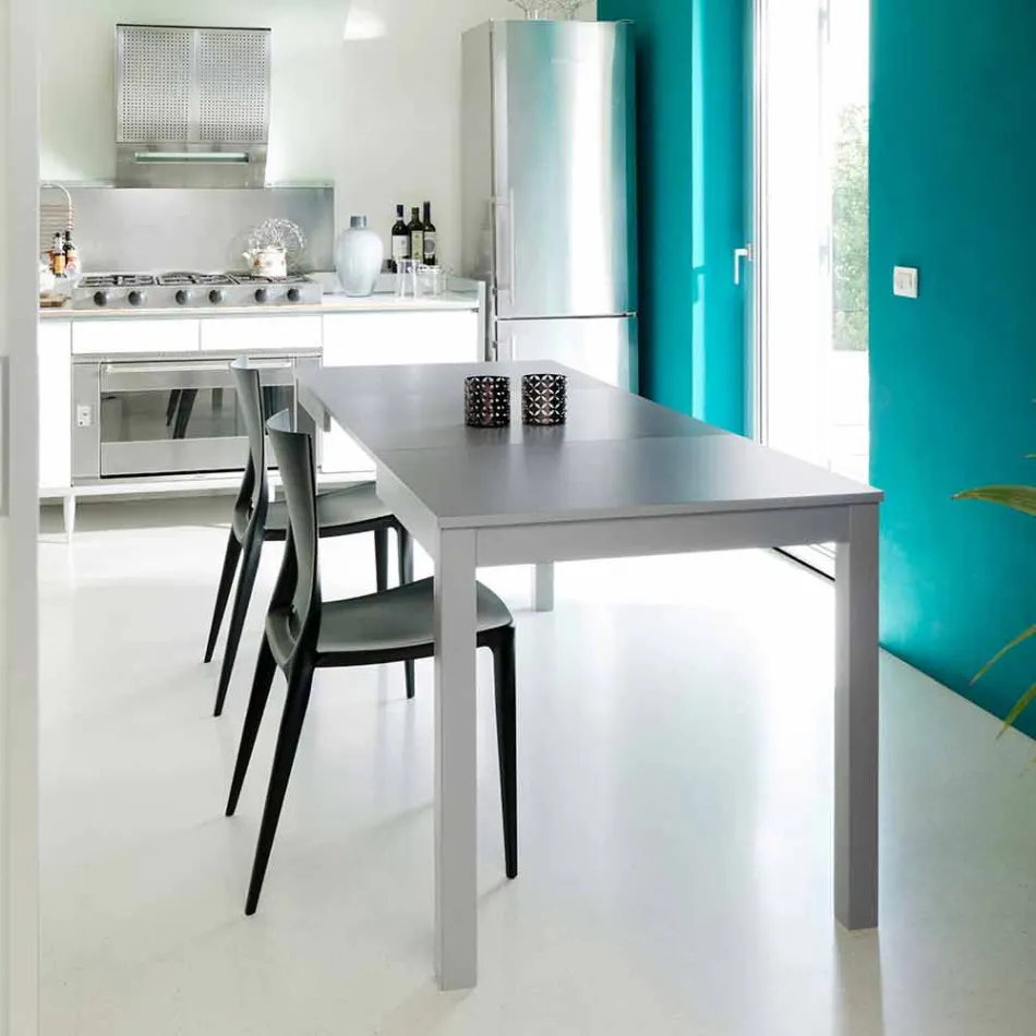 Rozkládací stůl s nohama z bukového dřeva, L130 / 210xP80cm, Denisio Viadurini