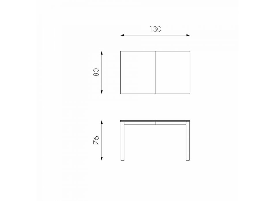 Rozkládací stůl s nohama z bukového dřeva, L130 / 210xP80cm, Denisio Viadurini