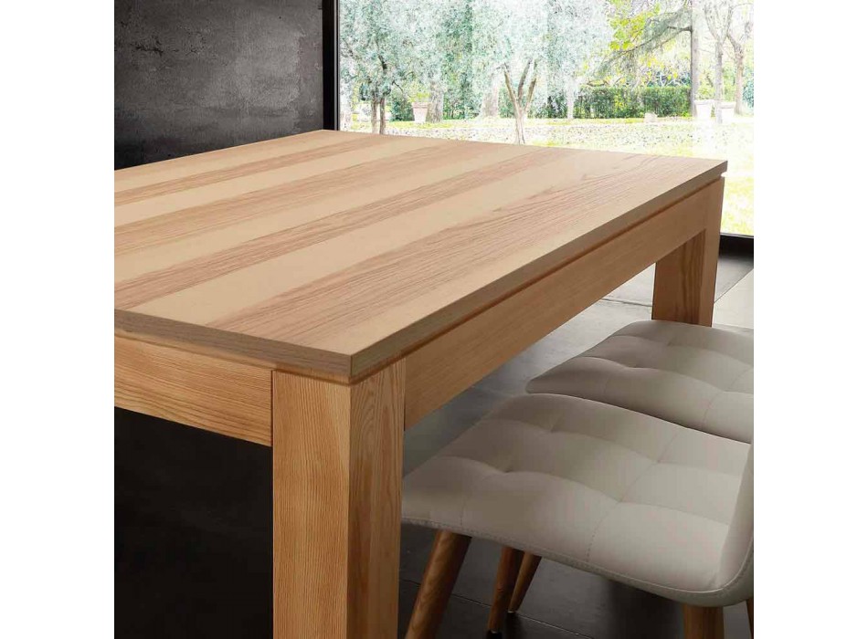 Prodloužení stolu s masivního dřeva nohy a horní listellare Indiana Viadurini