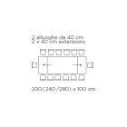 Rozkládací stůl se skleněnou deskou Vyrobeno v Itálii - Equatore Viadurini