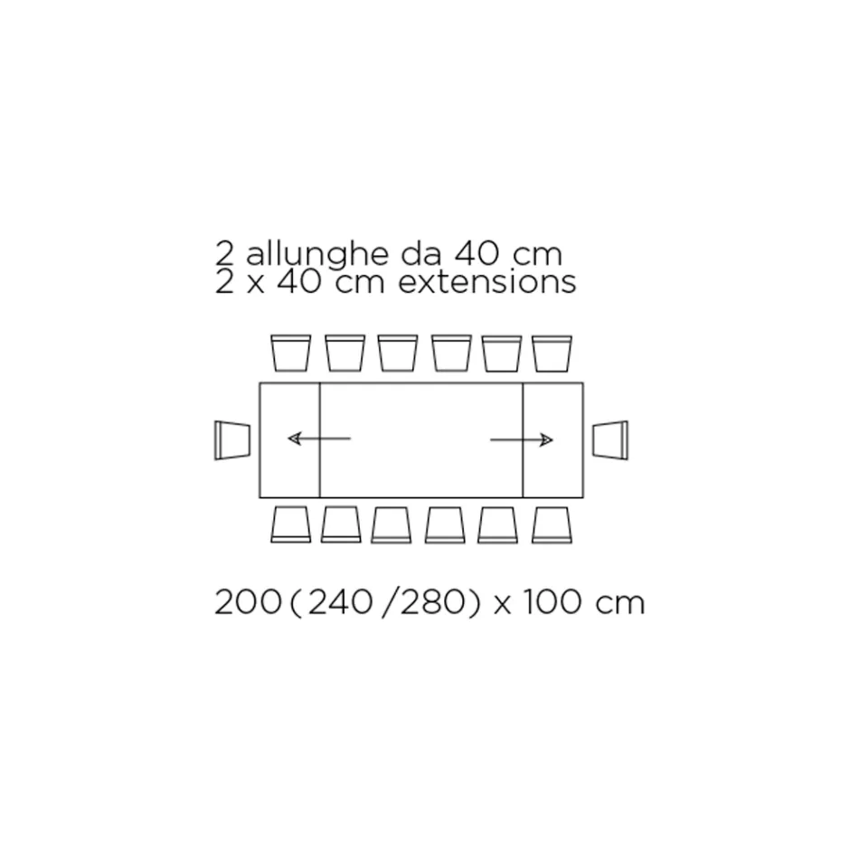 Rozkládací stůl se skleněnou deskou Vyrobeno v Itálii - Equatore Viadurini