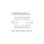 Rozkládací stůl se skleněnou deskou Vyrobeno v Itálii - Equatore Viadurini