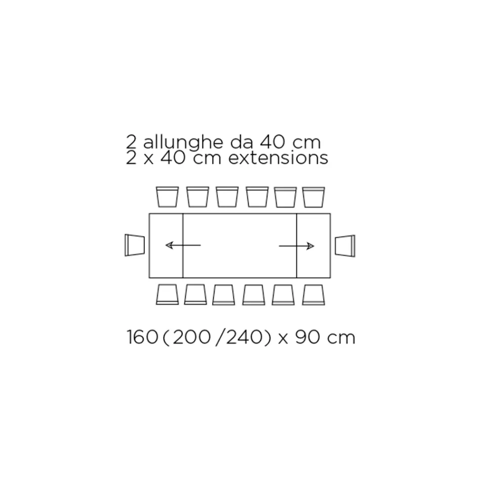 Rozkládací stůl se skleněnou deskou Vyrobeno v Itálii - Equatore Viadurini